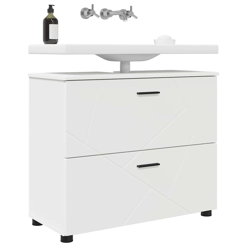 vidaXL Badkamer Kast met lade Wit 76,5 x 35 x 64 cm Bewerkt hout