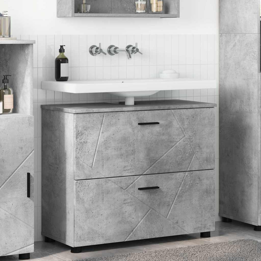 vidaXL Badkamer Kast met lade Wit 76,5 x 35 x 64 cm Bewerkt hout