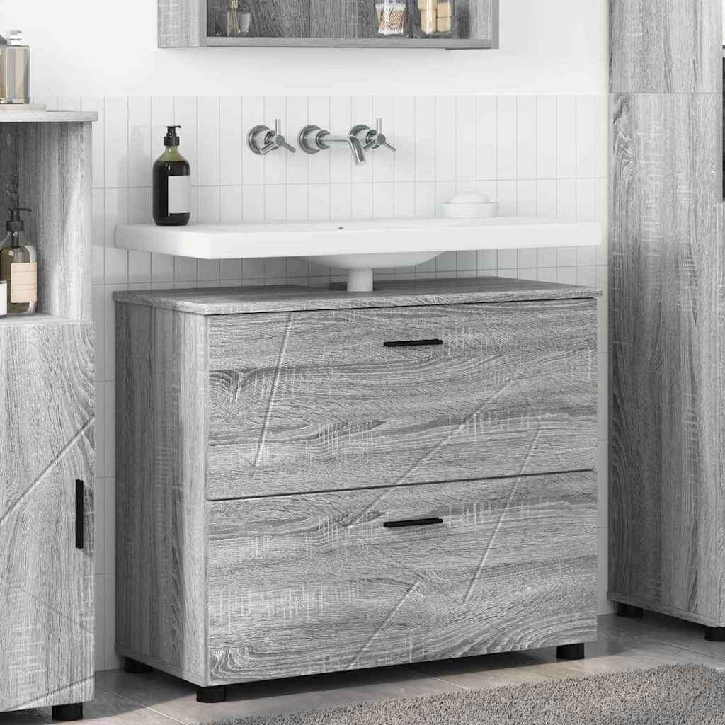 vidaXL Badkamer Kast met lade Wit 76,5 x 35 x 64 cm Bewerkt hout