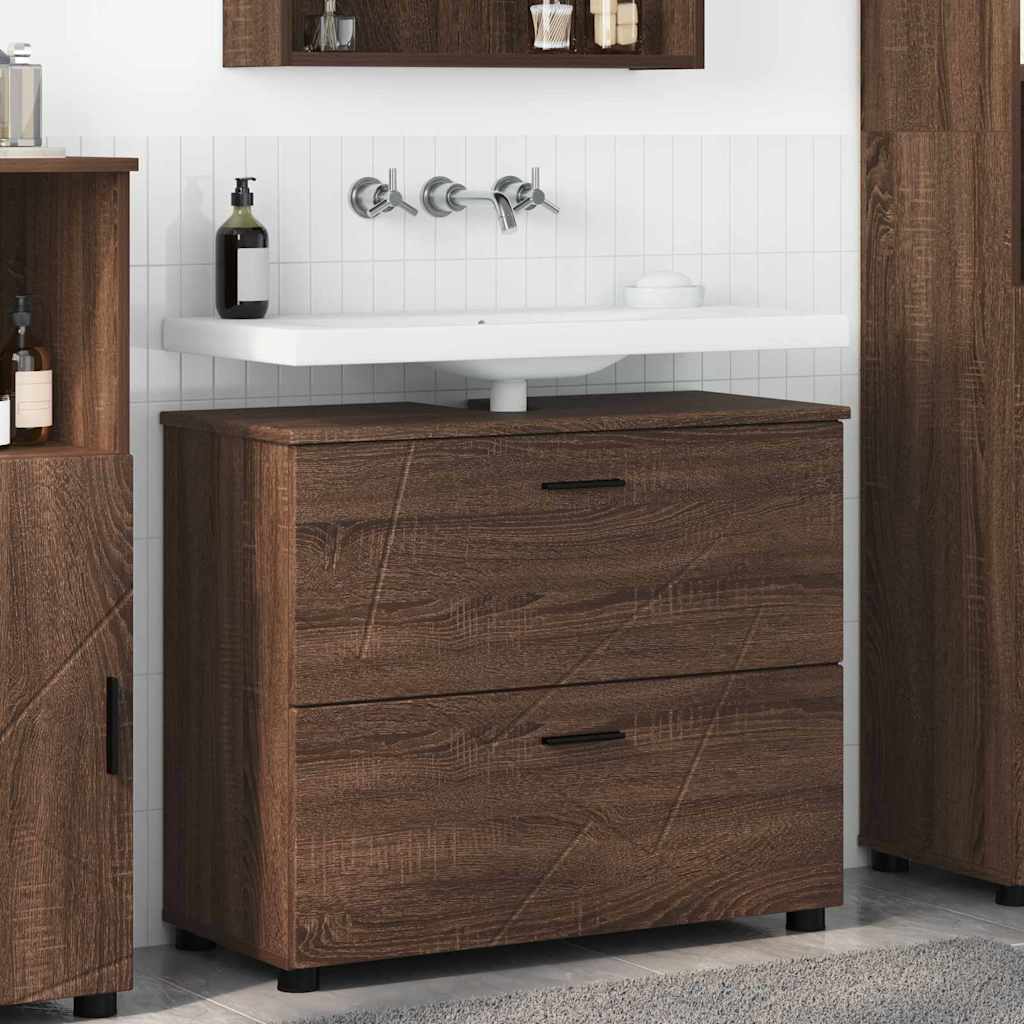 vidaXL Badkamer Kast met lade Wit 76,5 x 35 x 64 cm Bewerkt hout