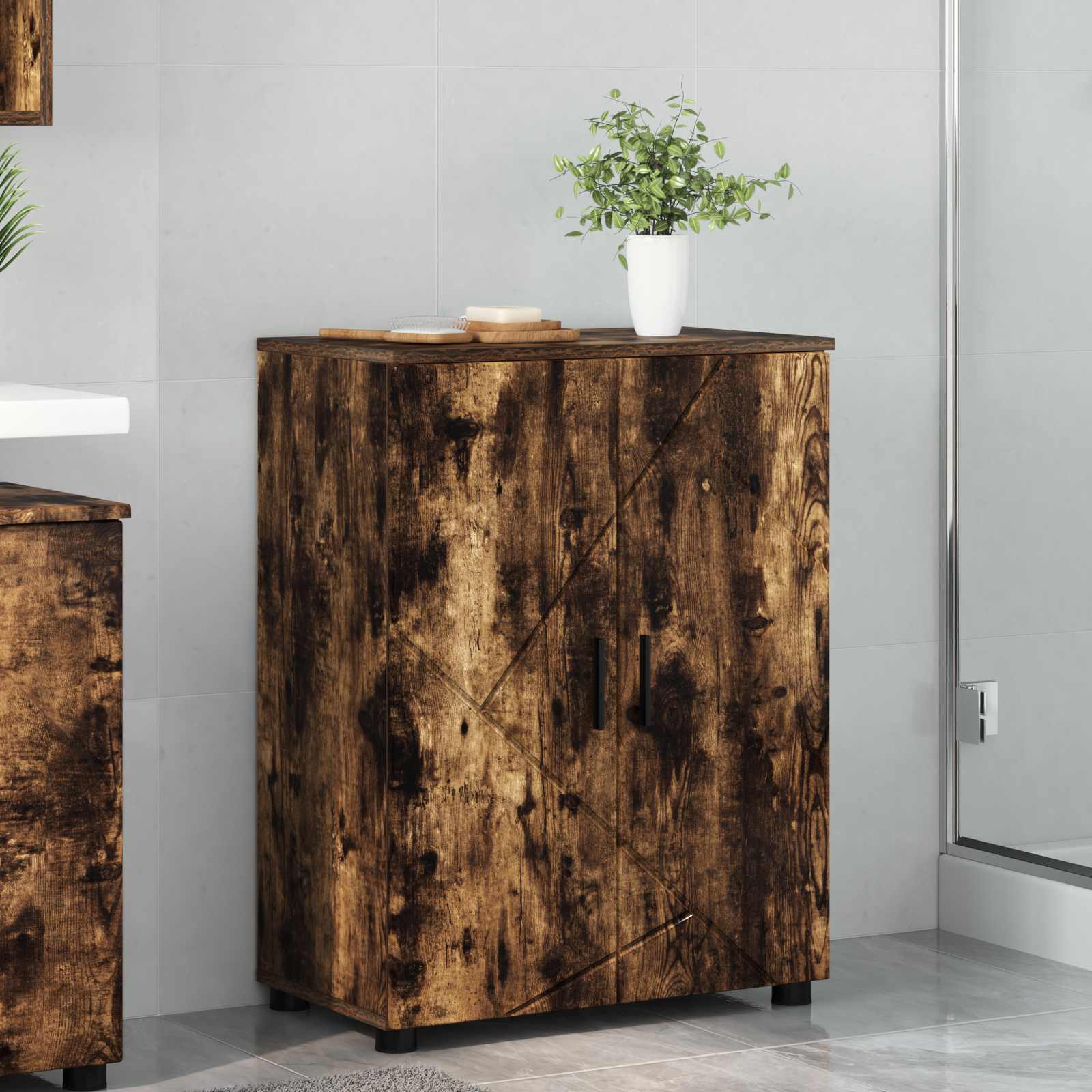 vidaXL Badkamer Kast met plank Wit 60 x 35 x 80 cm Bewerkt hout