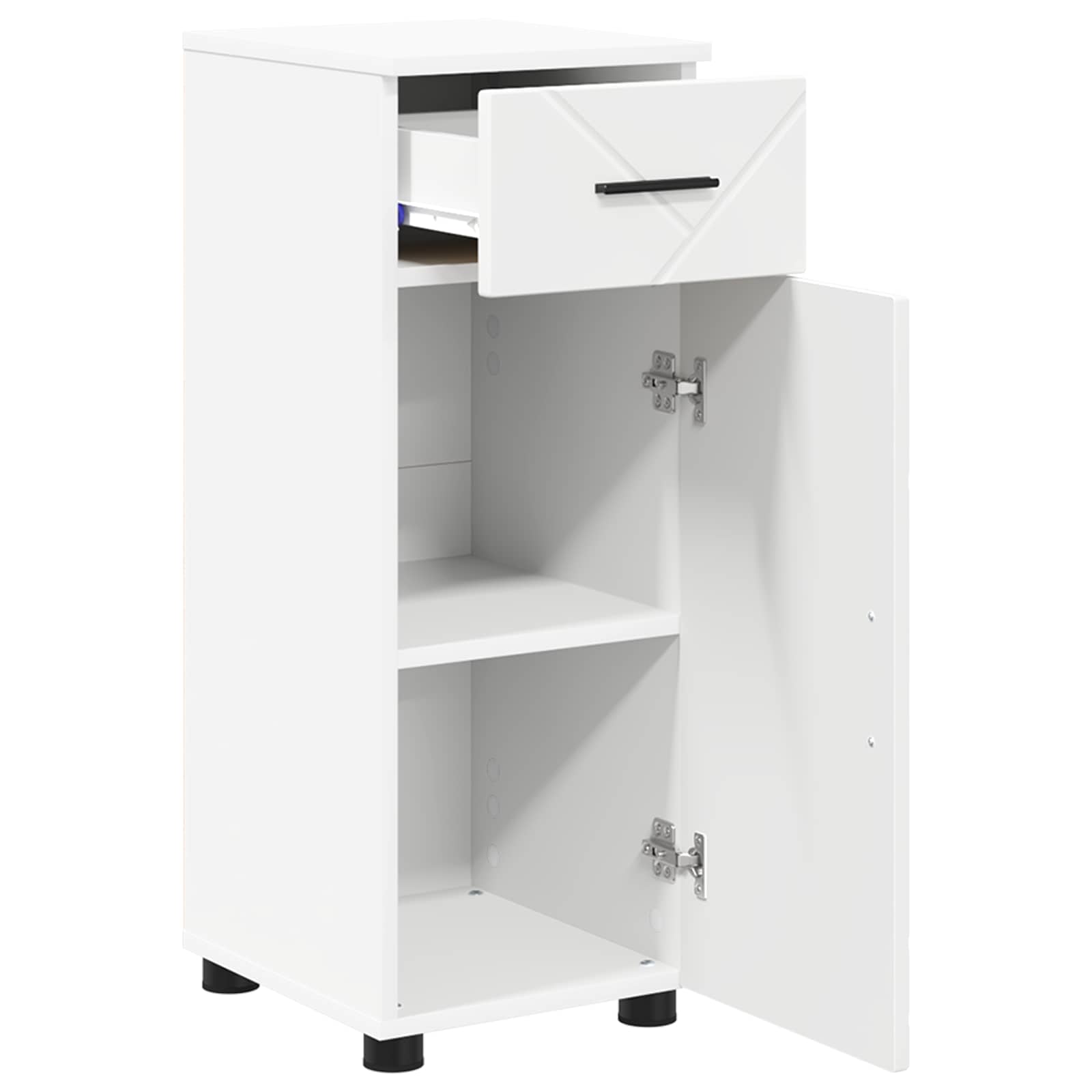 vidaXL Badkamer Kast met lade Wit 30 x 35 x 80 cm Bewerkt hout
