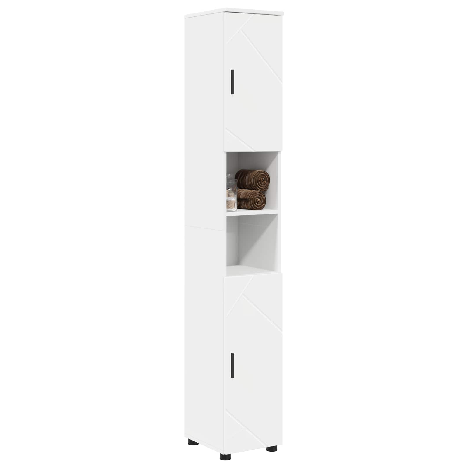vidaXL Hoge badkamerkast met opslag Wit 30 x 35 x 192 cm Bewerkt hout