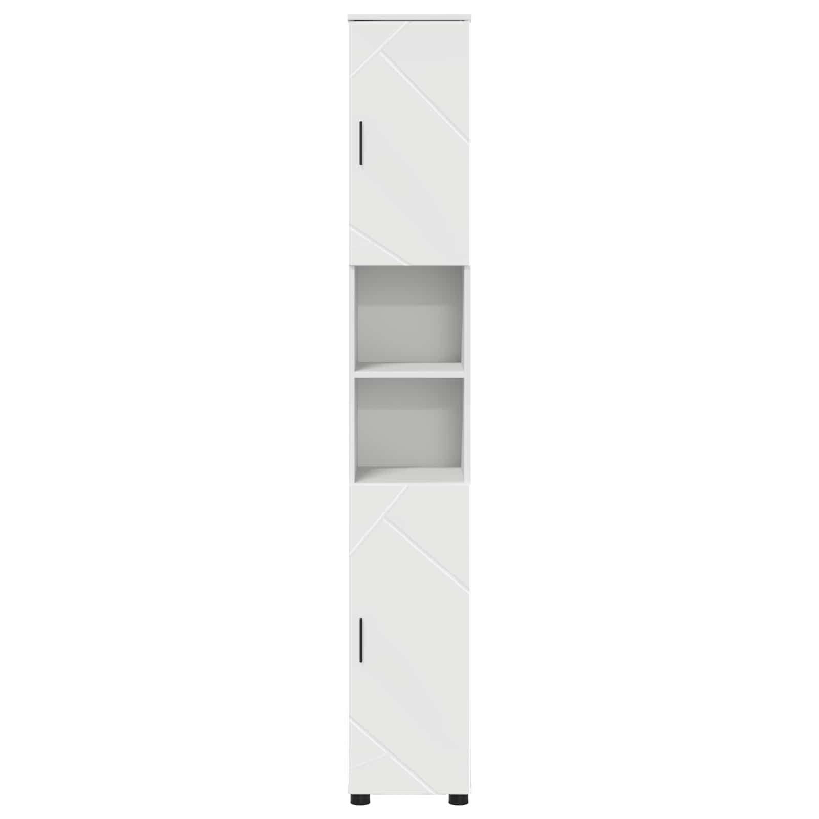 vidaXL Hoge badkamerkast met opslag Wit 30 x 35 x 192 cm Bewerkt hout