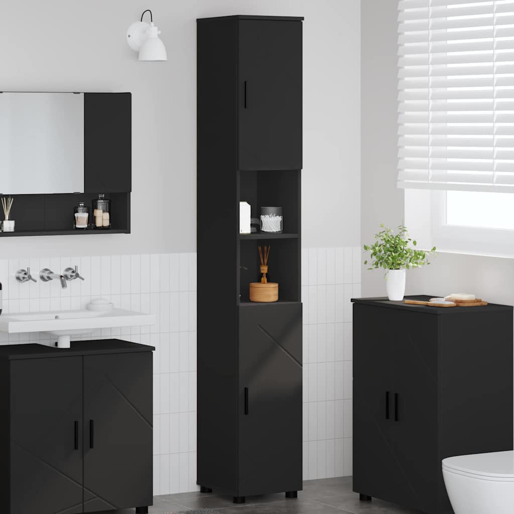 vidaXL Hoge badkamerkast met opslag Wit 30 x 35 x 192 cm Bewerkt hout