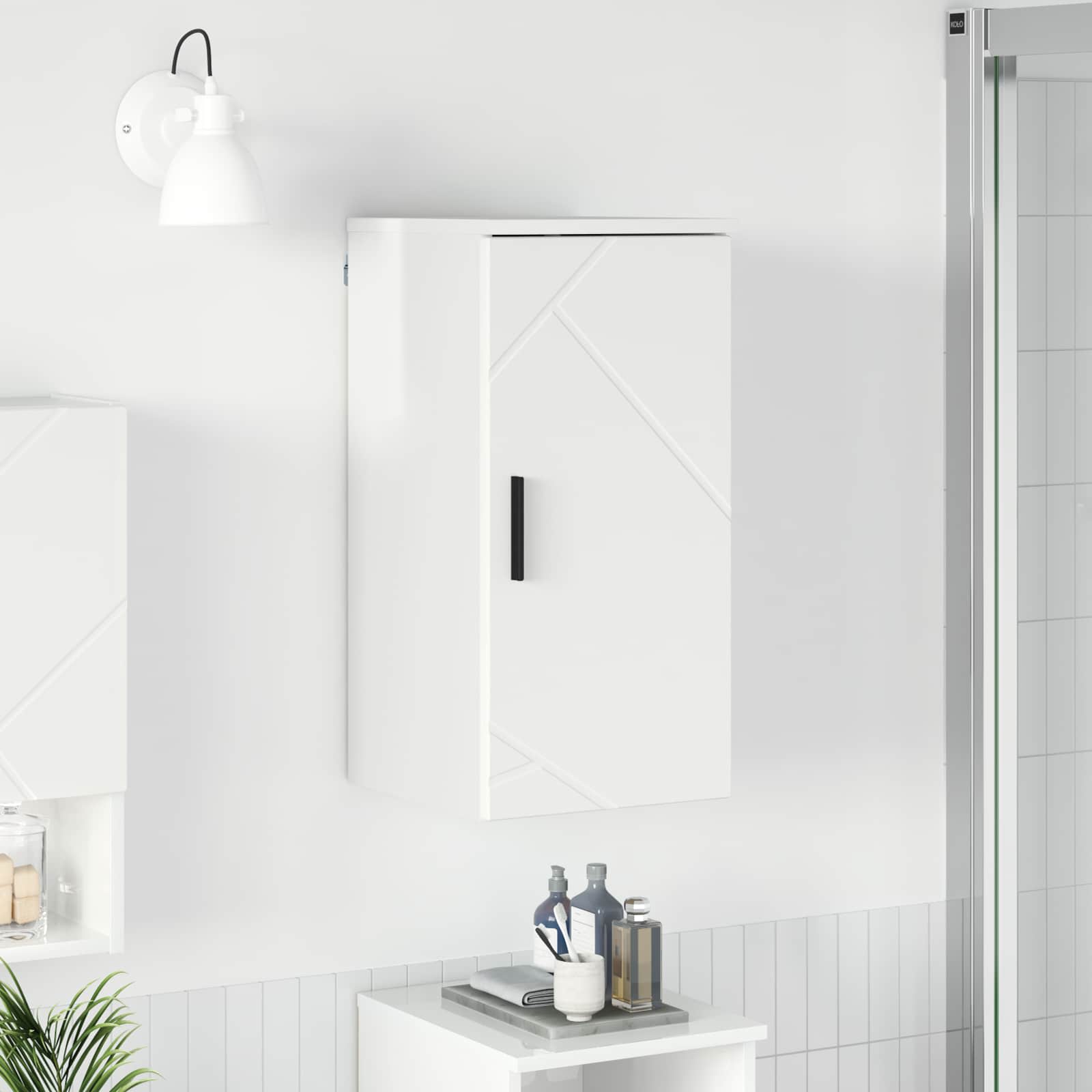 vidaXL Badkamer Kast met opslag Wit 30 x 31.5 x 61 cm Bewerkt hout