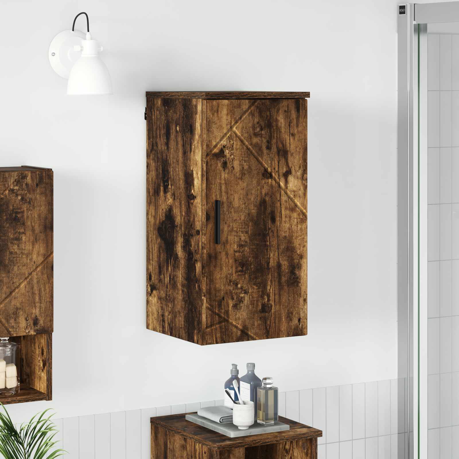 vidaXL Badkamer Kast met opslag Wit 30 x 31.5 x 61 cm Bewerkt hout