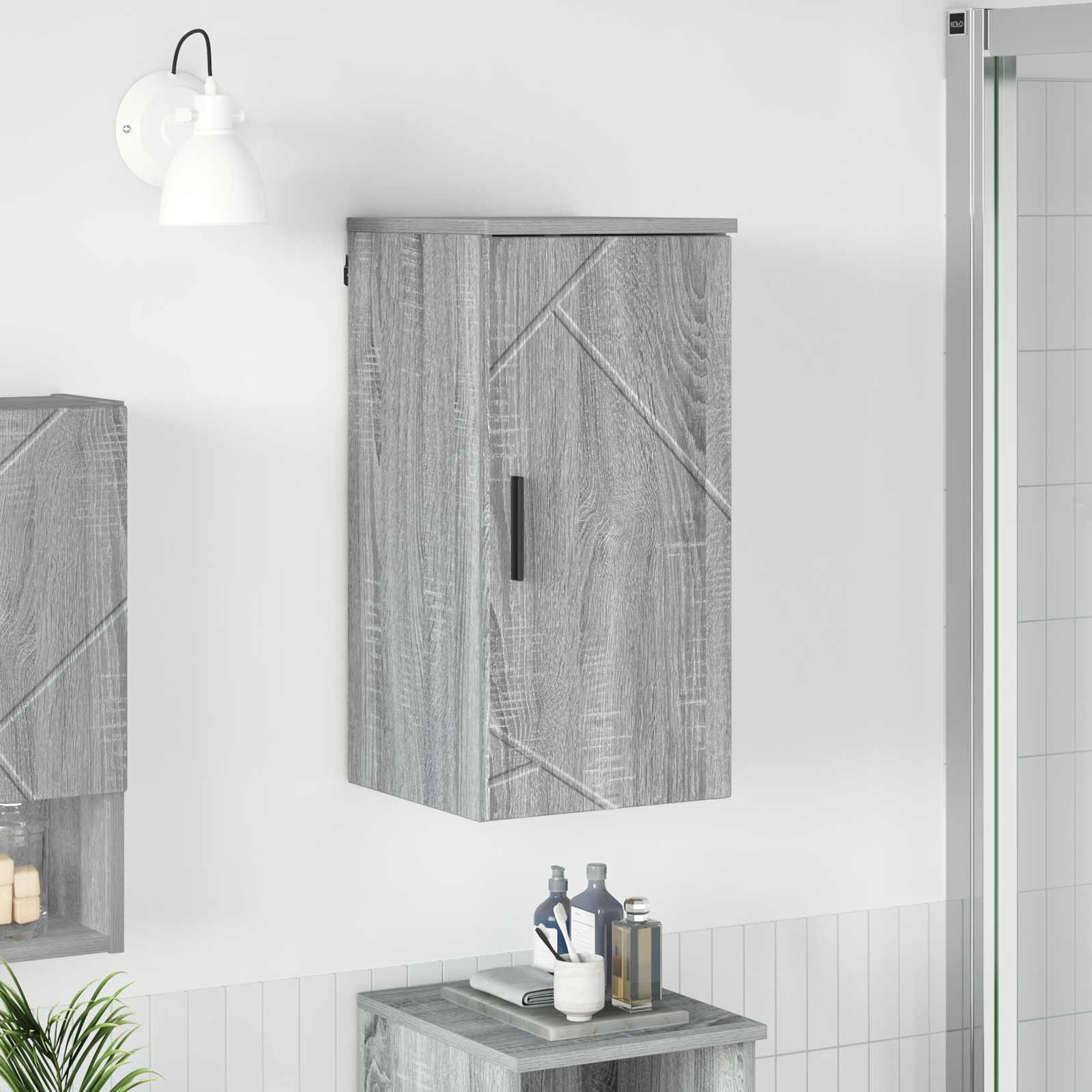 vidaXL Badkamer Kast met opslag Wit 30 x 31.5 x 61 cm Bewerkt hout