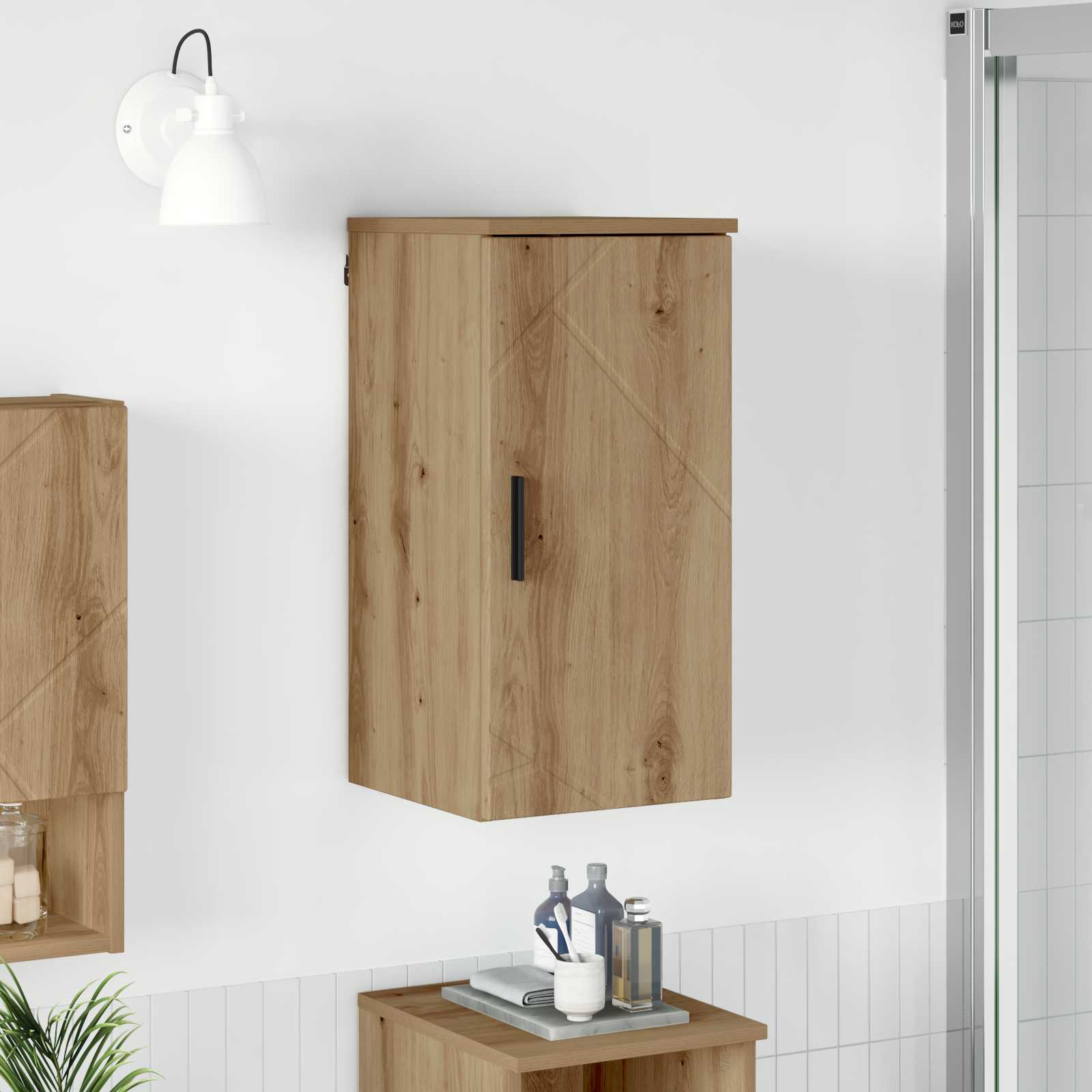 vidaXL Badkamer Kast met opslag Wit 30 x 31.5 x 61 cm Bewerkt hout