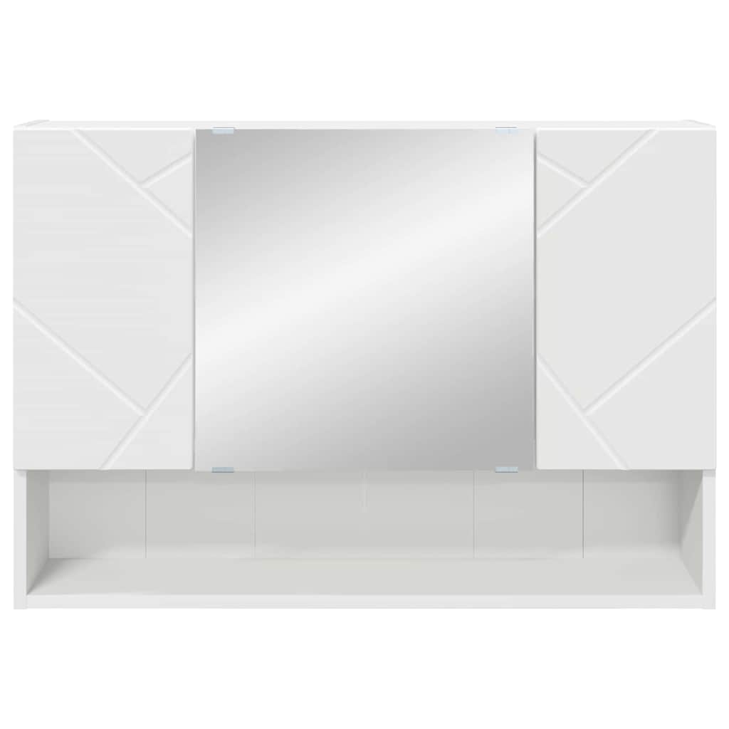 vidaXL Badkamer spiegelkast Wit 80 x 17 x 55 cm Bewerkt hout