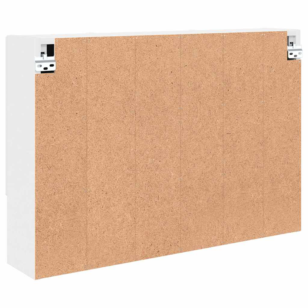 vidaXL Badkamer spiegelkast Wit 80 x 17 x 55 cm Bewerkt hout