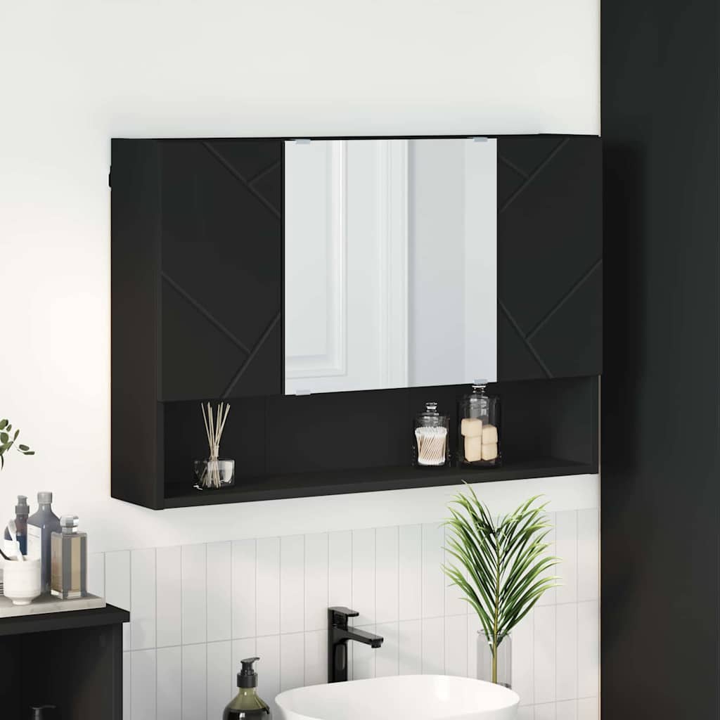 vidaXL Badkamer spiegelkast Wit 80 x 17 x 55 cm Bewerkt hout