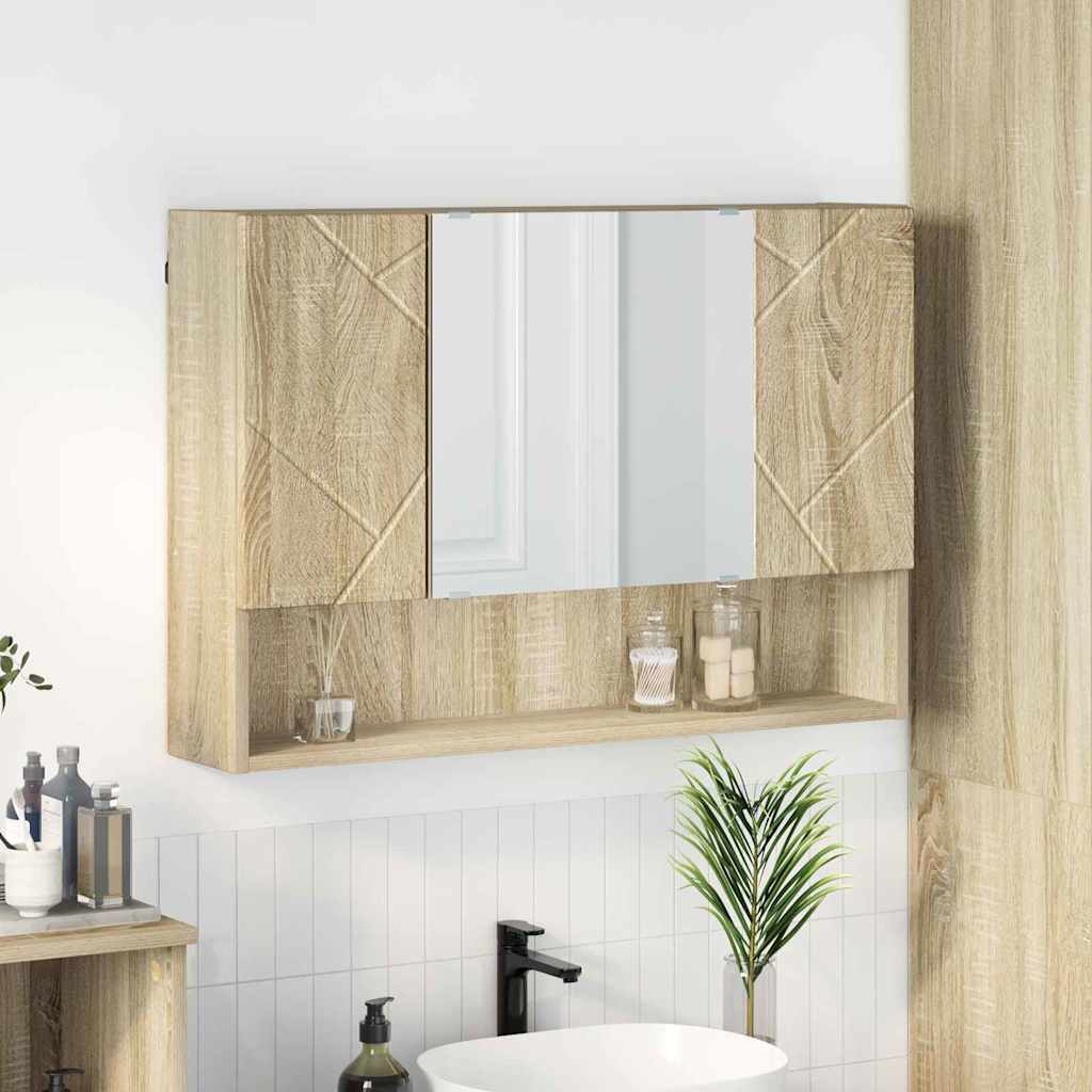 vidaXL Badkamer spiegelkast Wit 80 x 17 x 55 cm Bewerkt hout