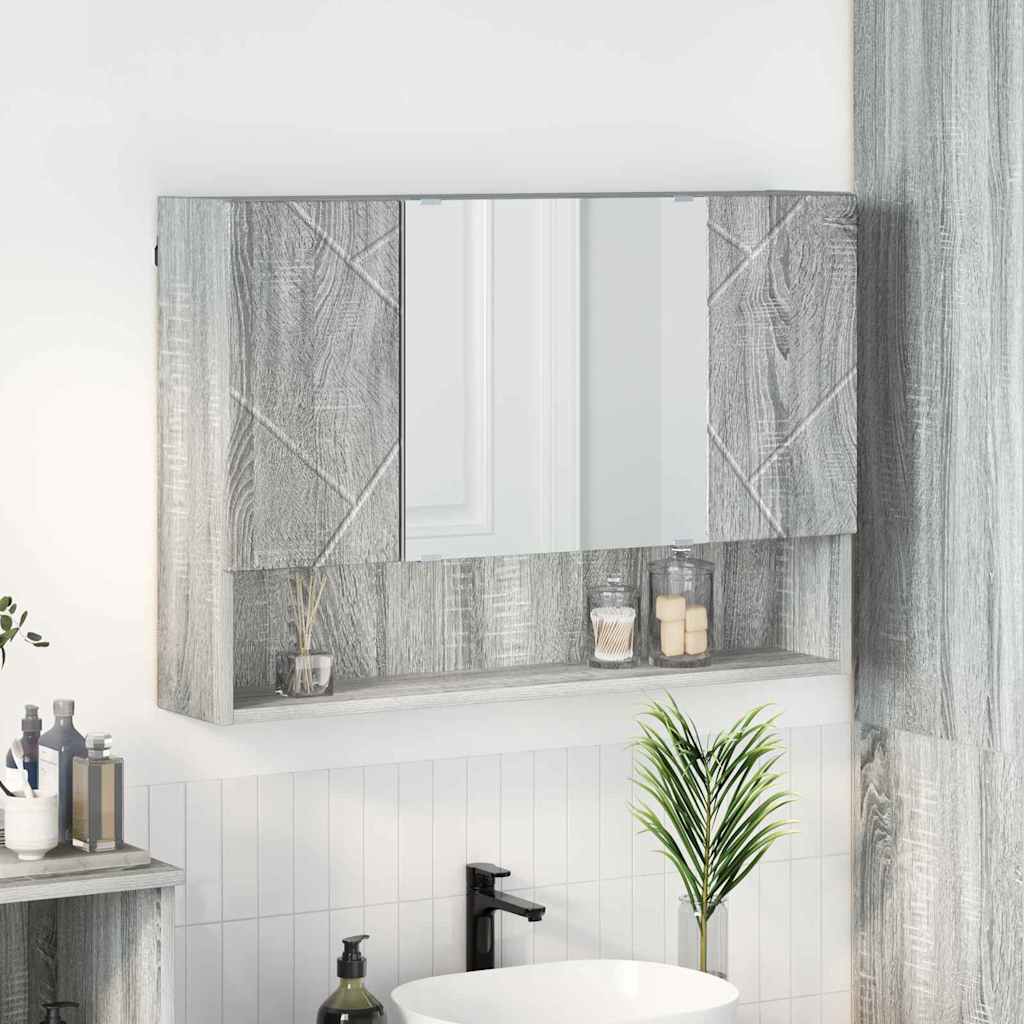 vidaXL Badkamer spiegelkast Wit 80 x 17 x 55 cm Bewerkt hout