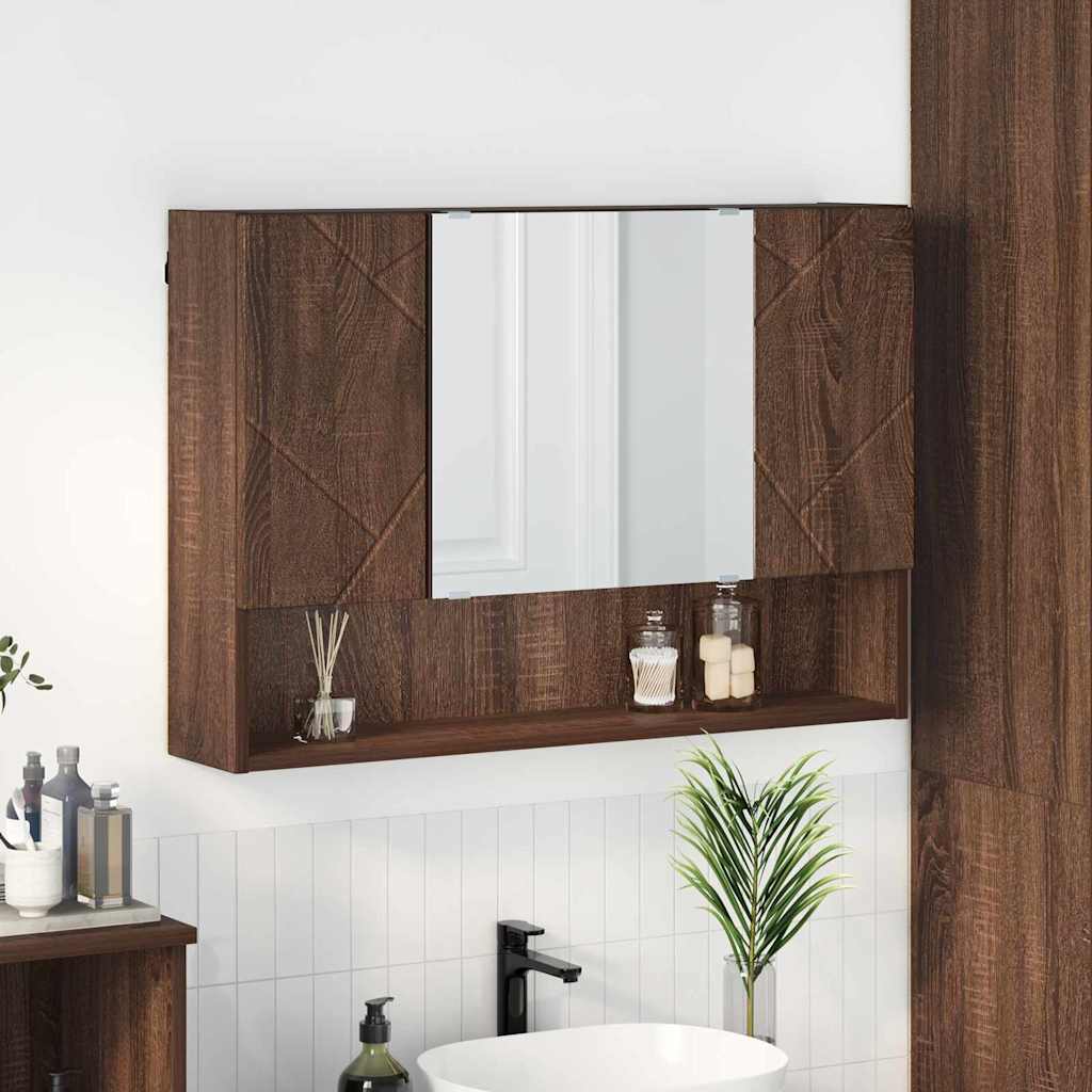 vidaXL Badkamer spiegelkast Wit 80 x 17 x 55 cm Bewerkt hout