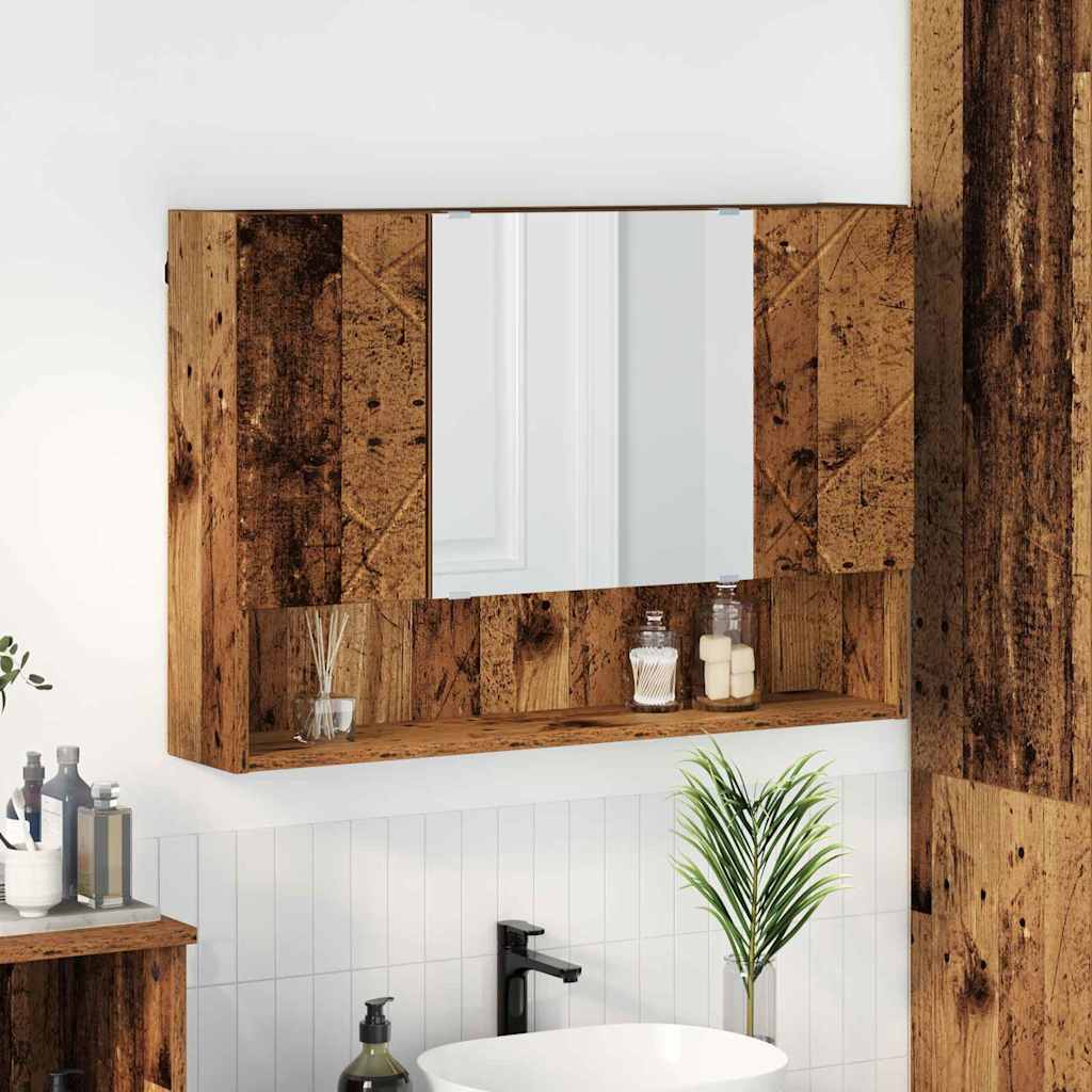 vidaXL Badkamer spiegelkast Wit 80 x 17 x 55 cm Bewerkt hout