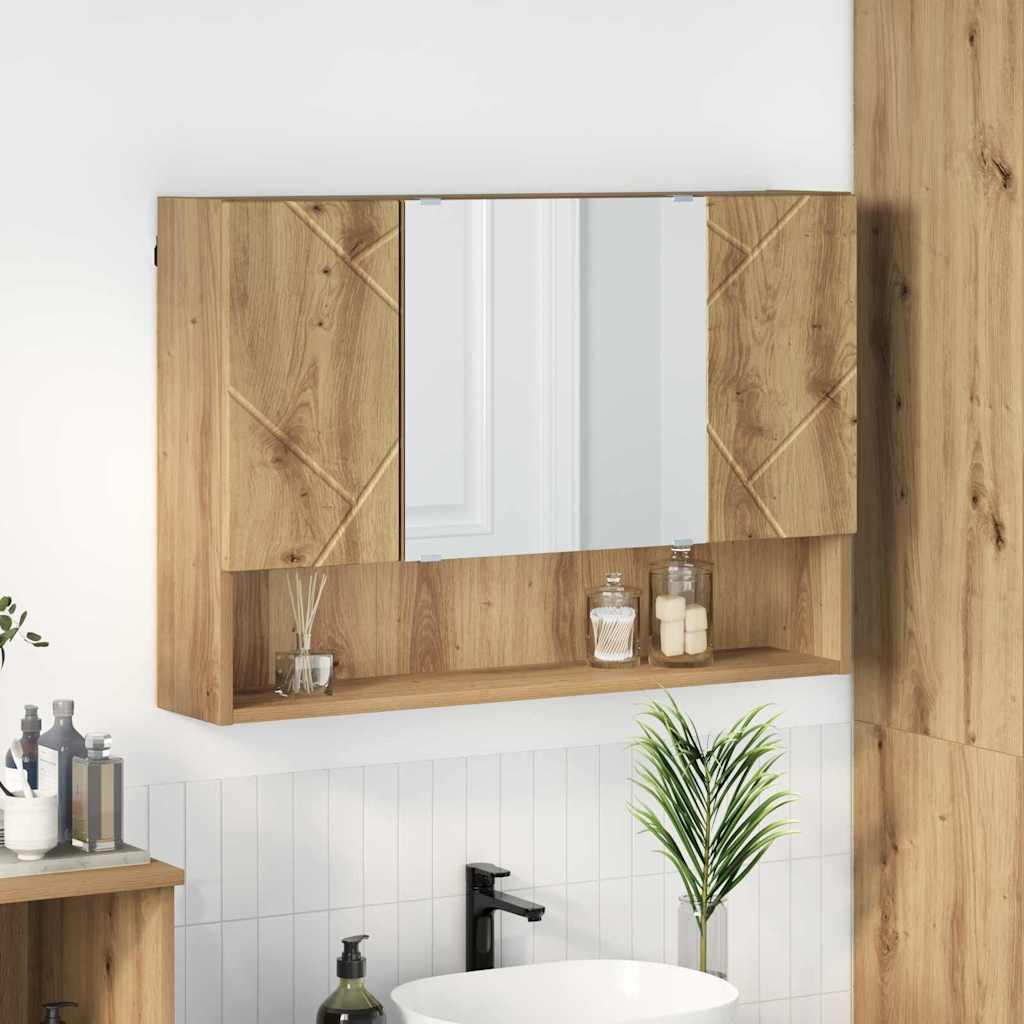 vidaXL Badkamer spiegelkast Wit 80 x 17 x 55 cm Bewerkt hout