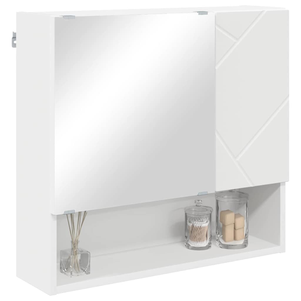 vidaXL Spiegelkast met plank Wit 59 x 17 x 55 cm Bewerkt hout