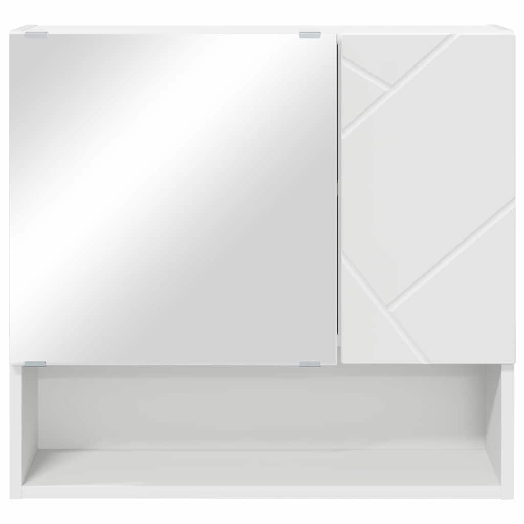 vidaXL Spiegelkast met plank Wit 59 x 17 x 55 cm Bewerkt hout