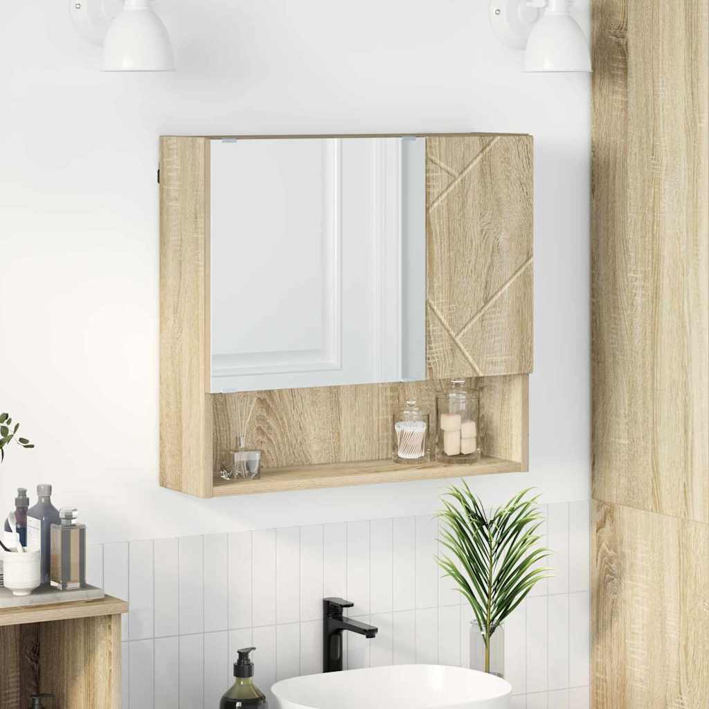 vidaXL Spiegelkast met plank Wit 59 x 17 x 55 cm Bewerkt hout