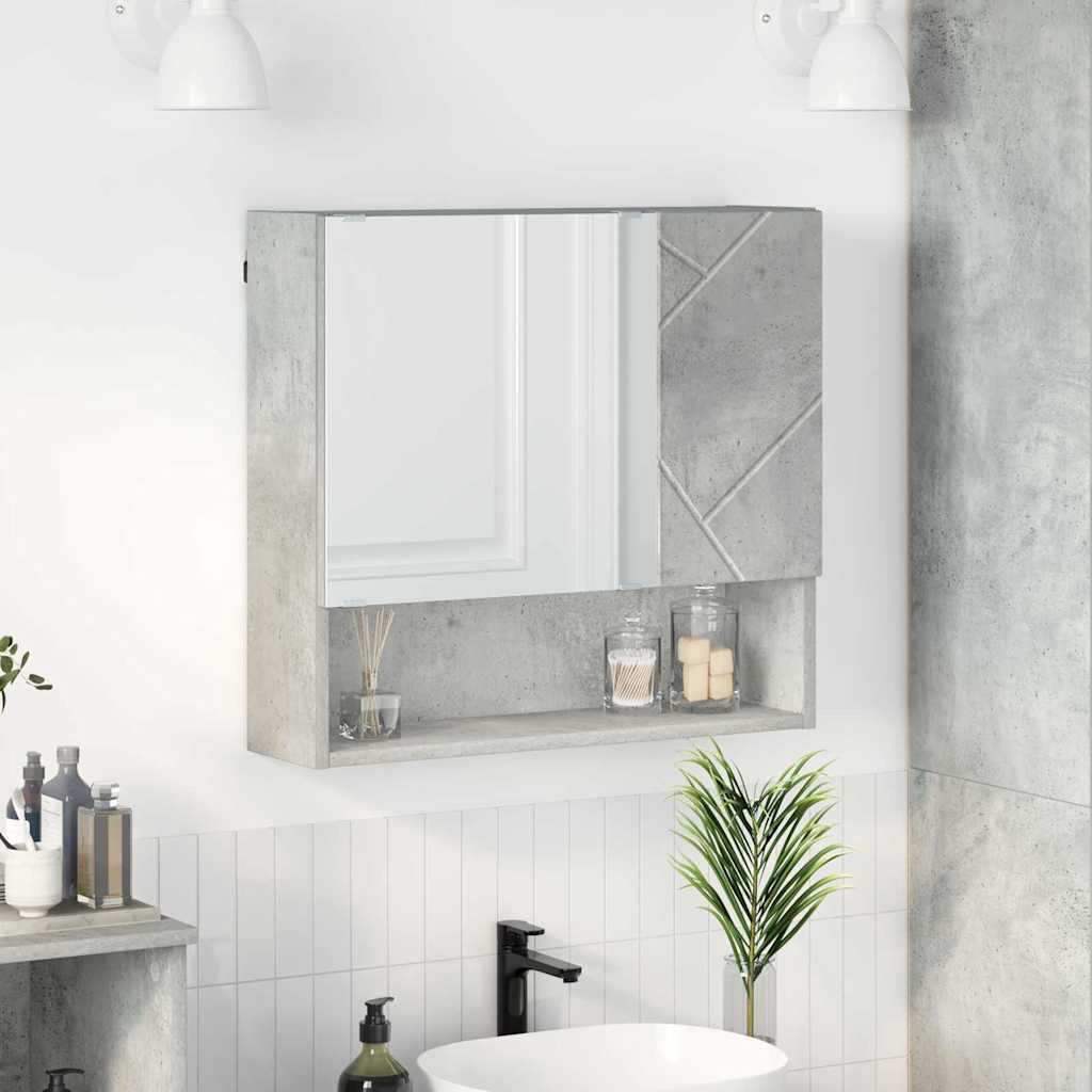 vidaXL Spiegelkast met plank Wit 59 x 17 x 55 cm Bewerkt hout