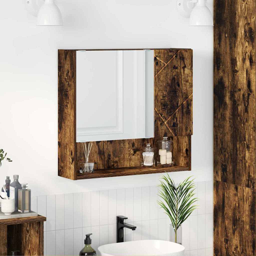 vidaXL Spiegelkast met plank Wit 59 x 17 x 55 cm Bewerkt hout