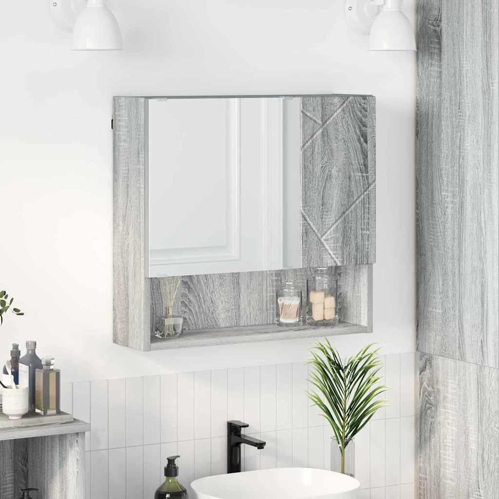 vidaXL Spiegelkast met plank Wit 59 x 17 x 55 cm Bewerkt hout