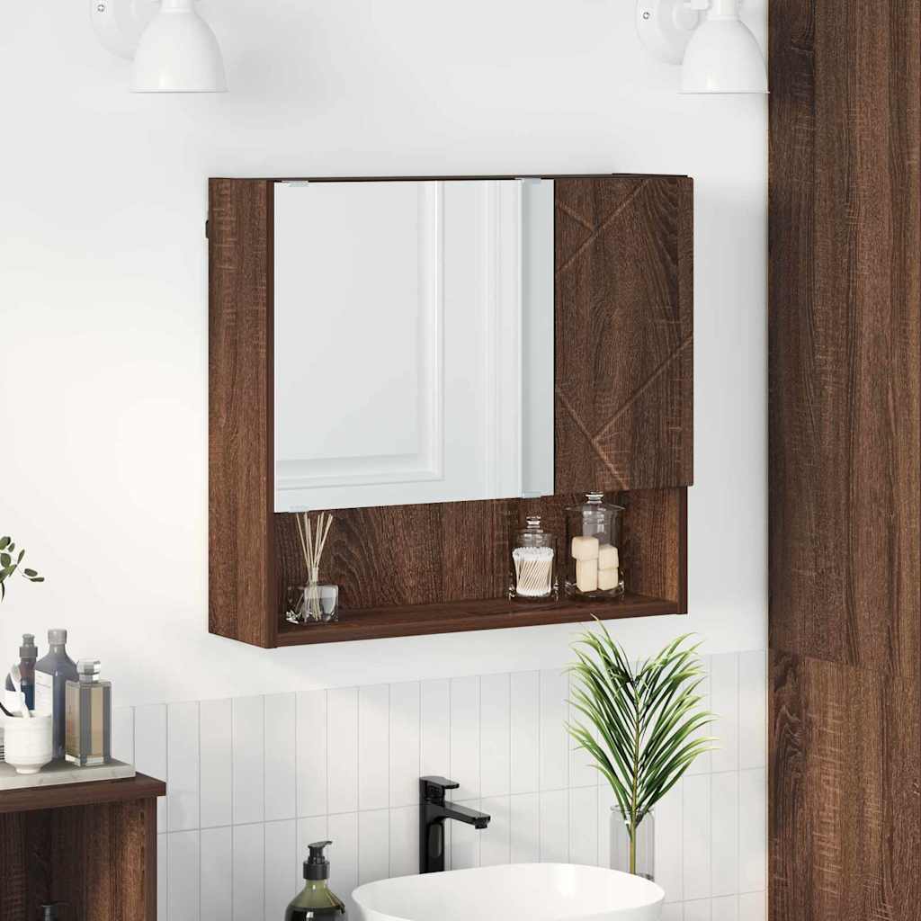 vidaXL Spiegelkast met plank Wit 59 x 17 x 55 cm Bewerkt hout