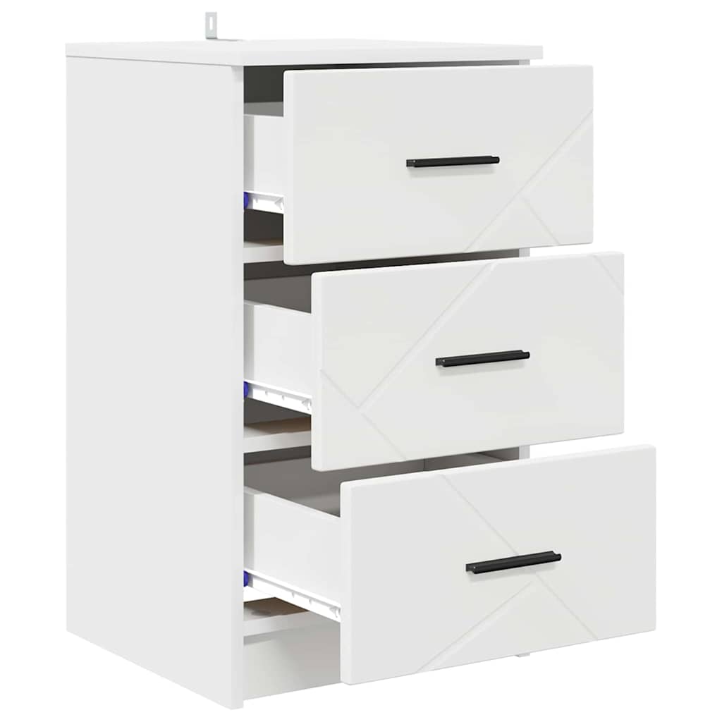 vidaXL Nachtkastje met lade Wit 38 x 38 x 66 cm Bewerkt hout