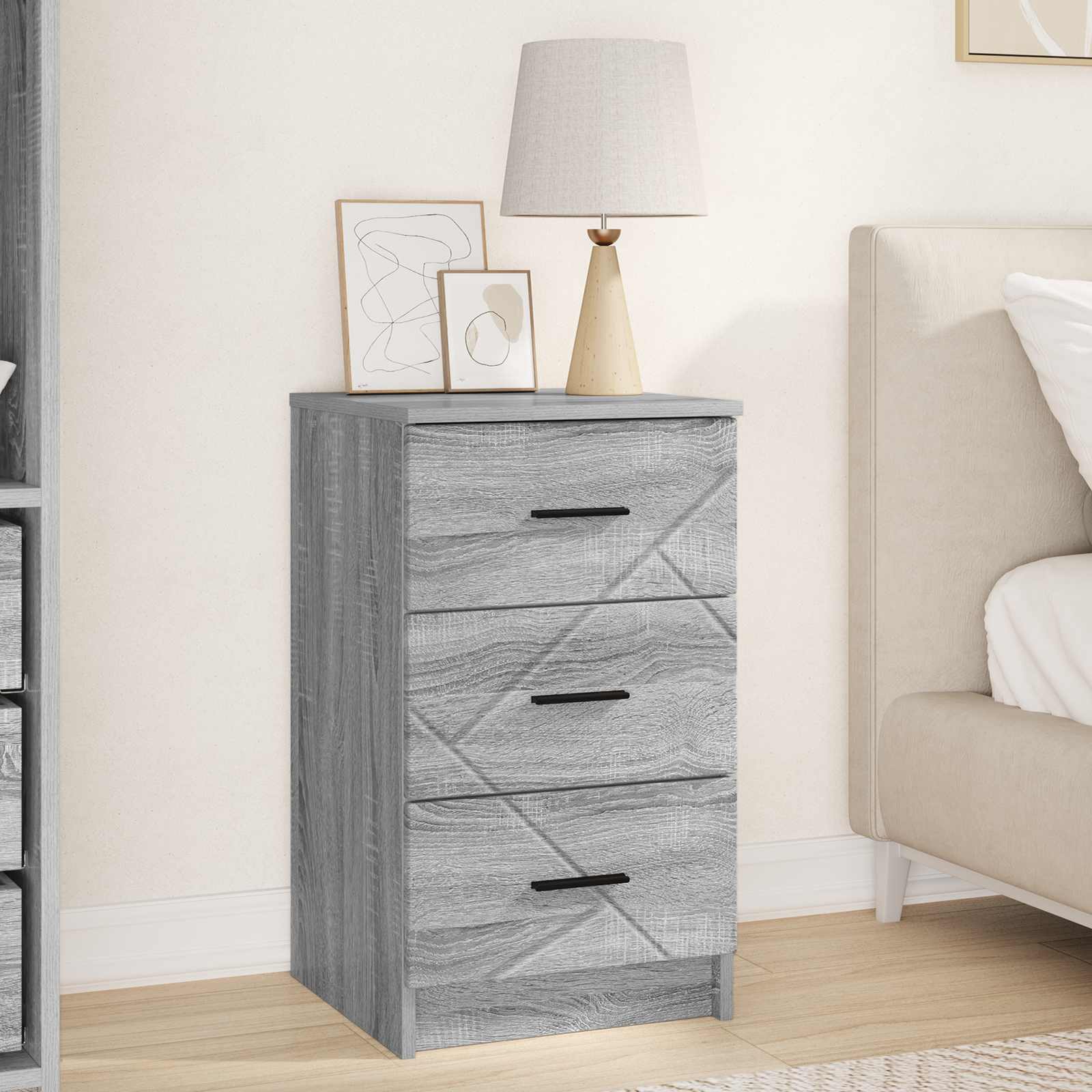 vidaXL Nachtkastje met lade Wit 38 x 38 x 66 cm Bewerkt hout