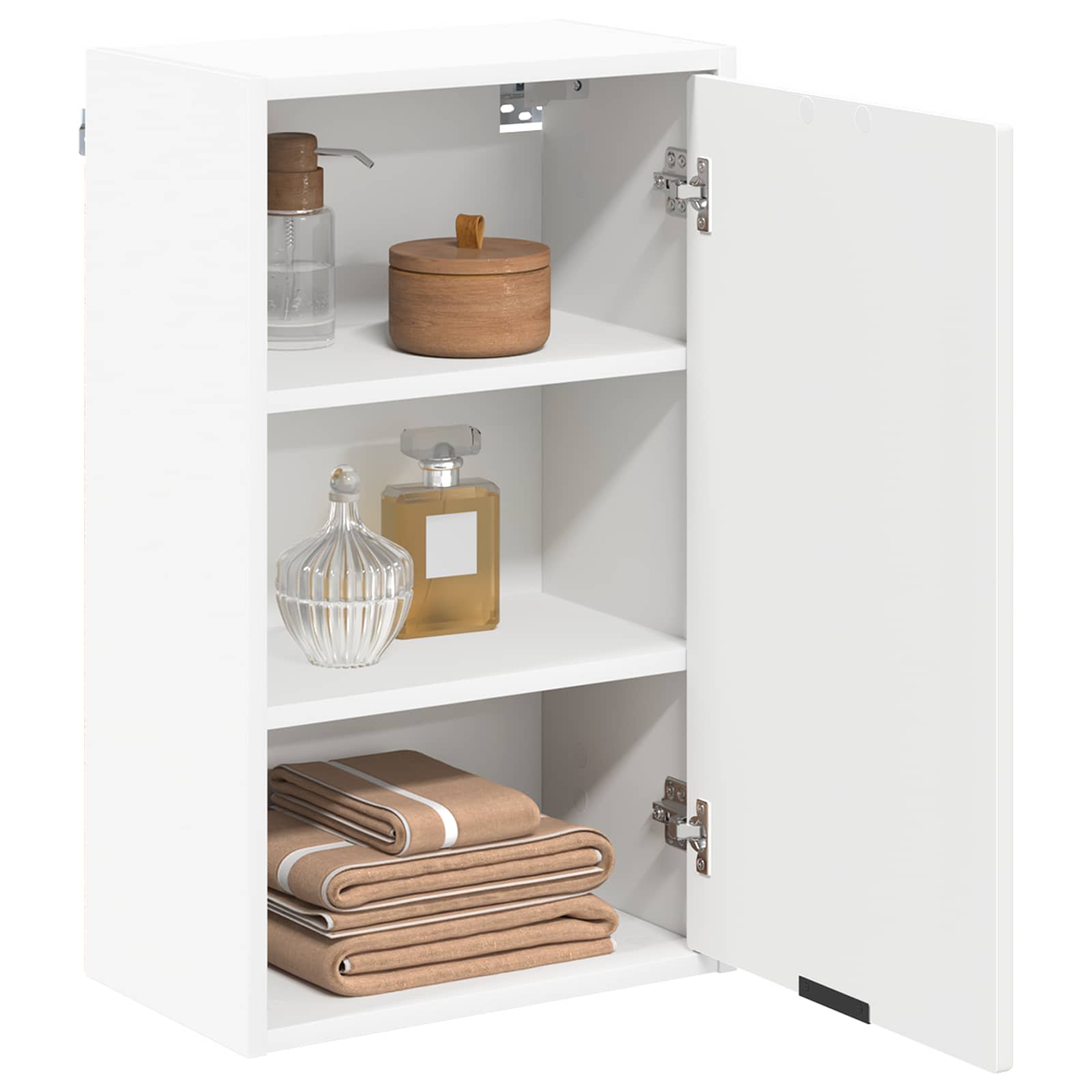 vidaXL Badkamer Kast Wandgemonteerd Wit 39 x 23.5 x 65 cm Bewerkt hout