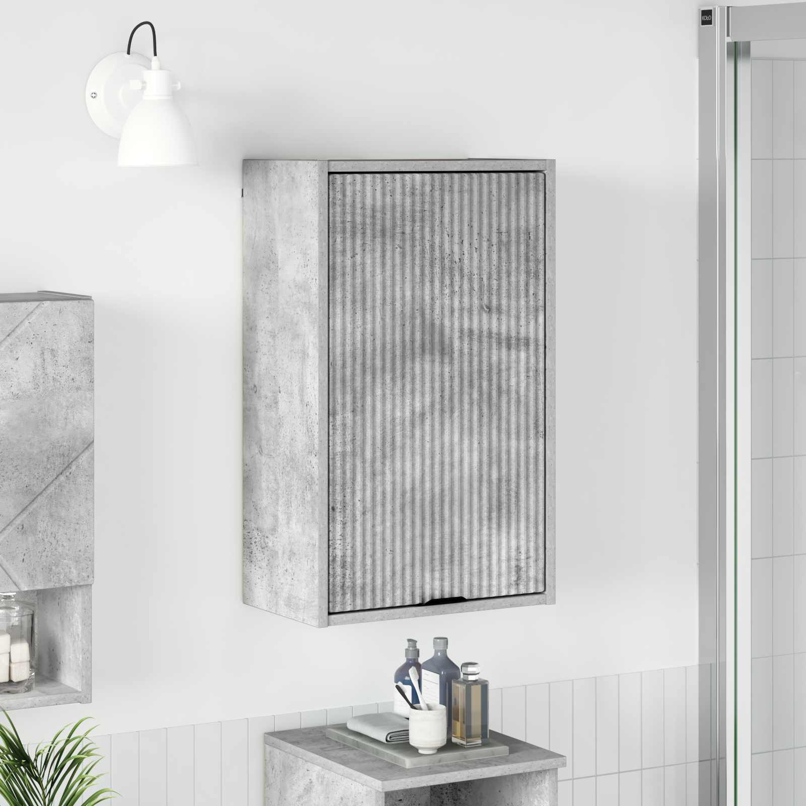 vidaXL Badkamer Kast Wandgemonteerd Wit 39 x 23.5 x 65 cm Bewerkt hout