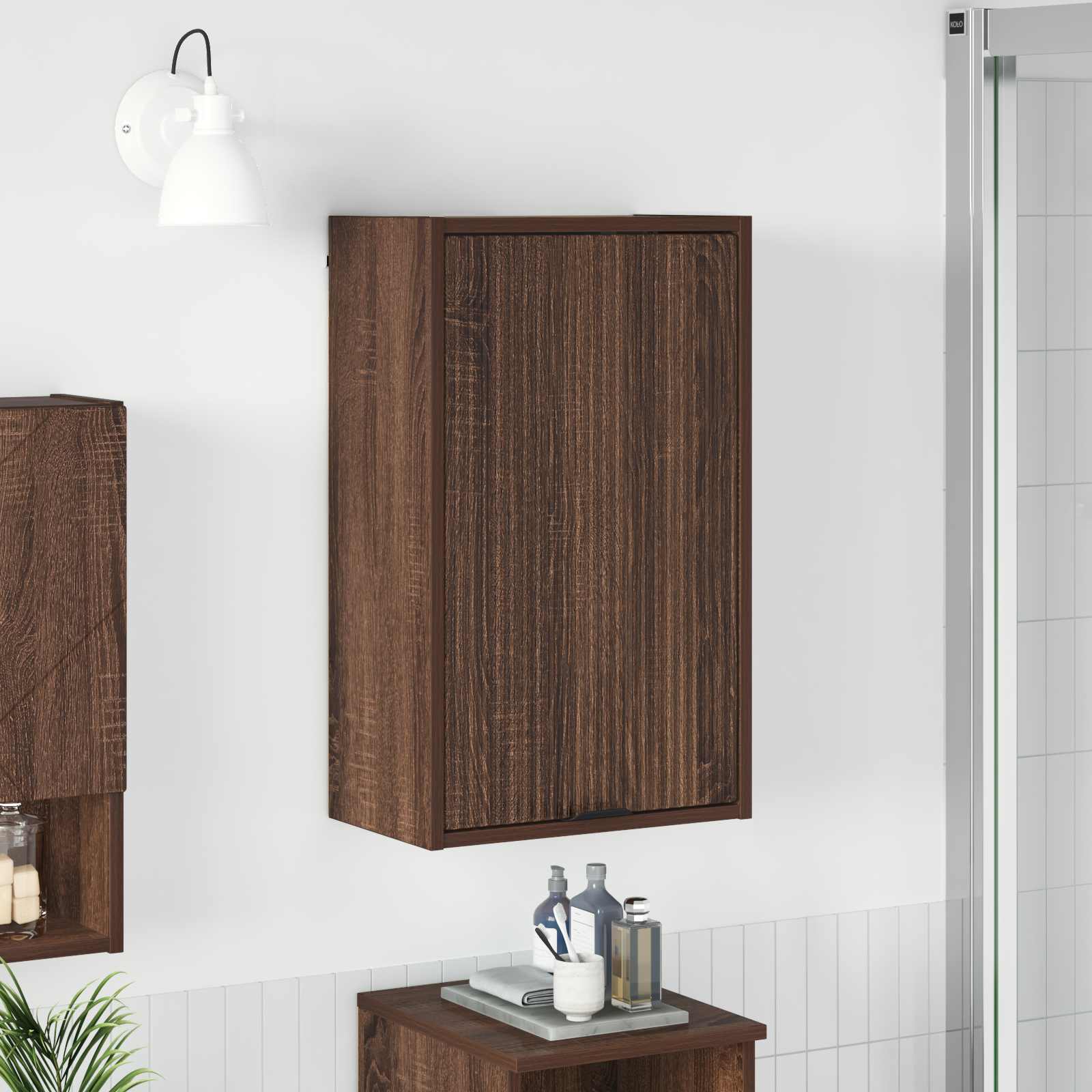 vidaXL Badkamer Kast Wandgemonteerd Wit 39 x 23.5 x 65 cm Bewerkt hout