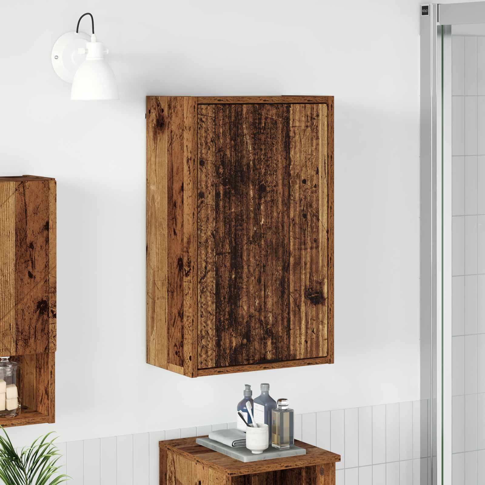 vidaXL Badkamer Kast Wandgemonteerd Wit 39 x 23.5 x 65 cm Bewerkt hout