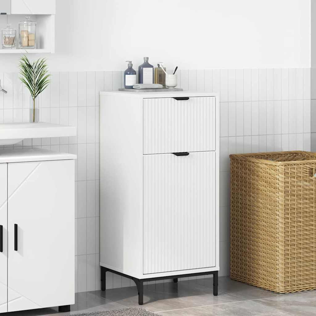 vidaXL Badkamer Kast met lade Wit 39.5 x 36 x 88 cm Bewerkt hout