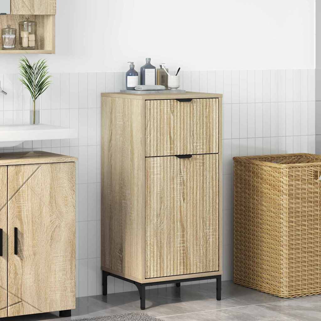 vidaXL Badkamer Kast met lade Wit 39.5 x 36 x 88 cm Bewerkt hout