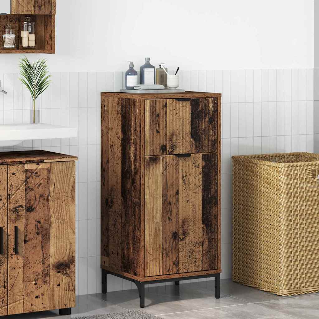 vidaXL Badkamer Kast met lade Wit 39.5 x 36 x 88 cm Bewerkt hout