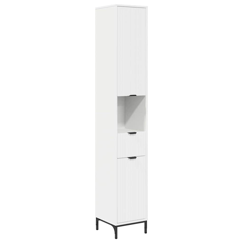vidaXL Hoge badkamerkast met lade Wit 31.5 x 33 x 190 cm Bewerkt hout
