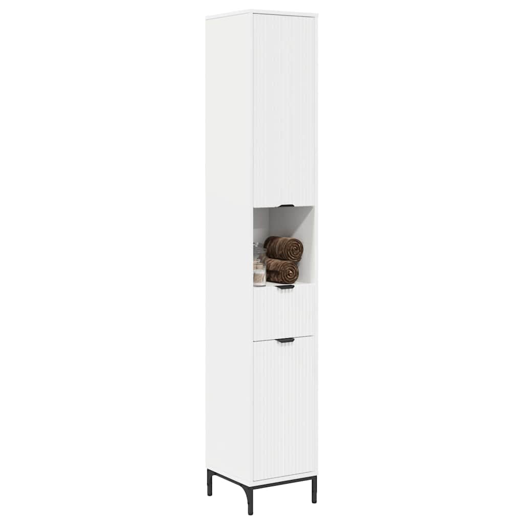 vidaXL Hoge badkamerkast met lade Wit 31.5 x 33 x 190 cm Bewerkt hout