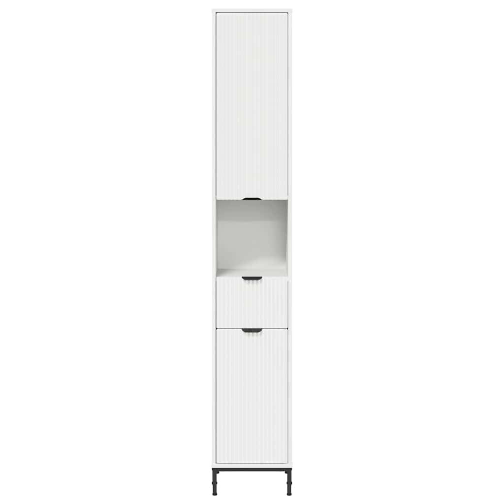 vidaXL Hoge badkamerkast met lade Wit 31.5 x 33 x 190 cm Bewerkt hout