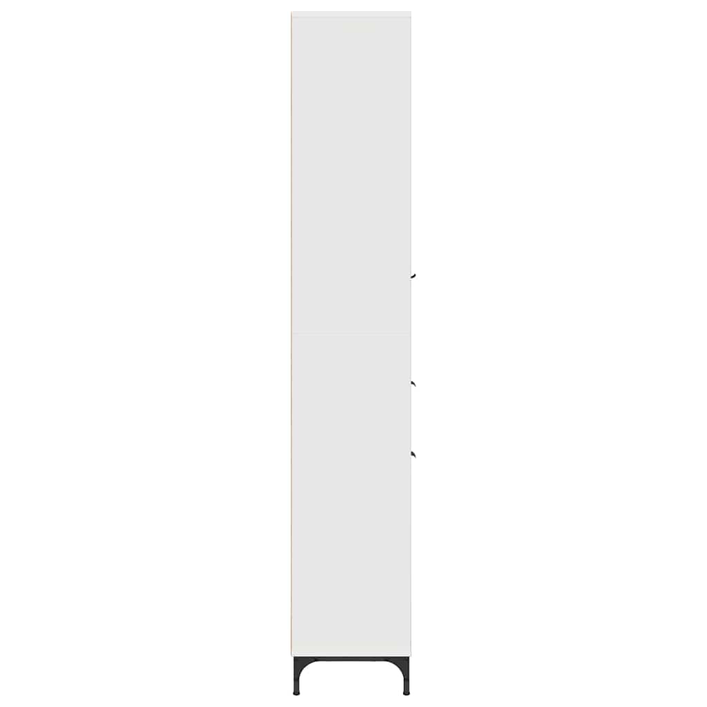 vidaXL Hoge badkamerkast met lade Wit 31.5 x 33 x 190 cm Bewerkt hout
