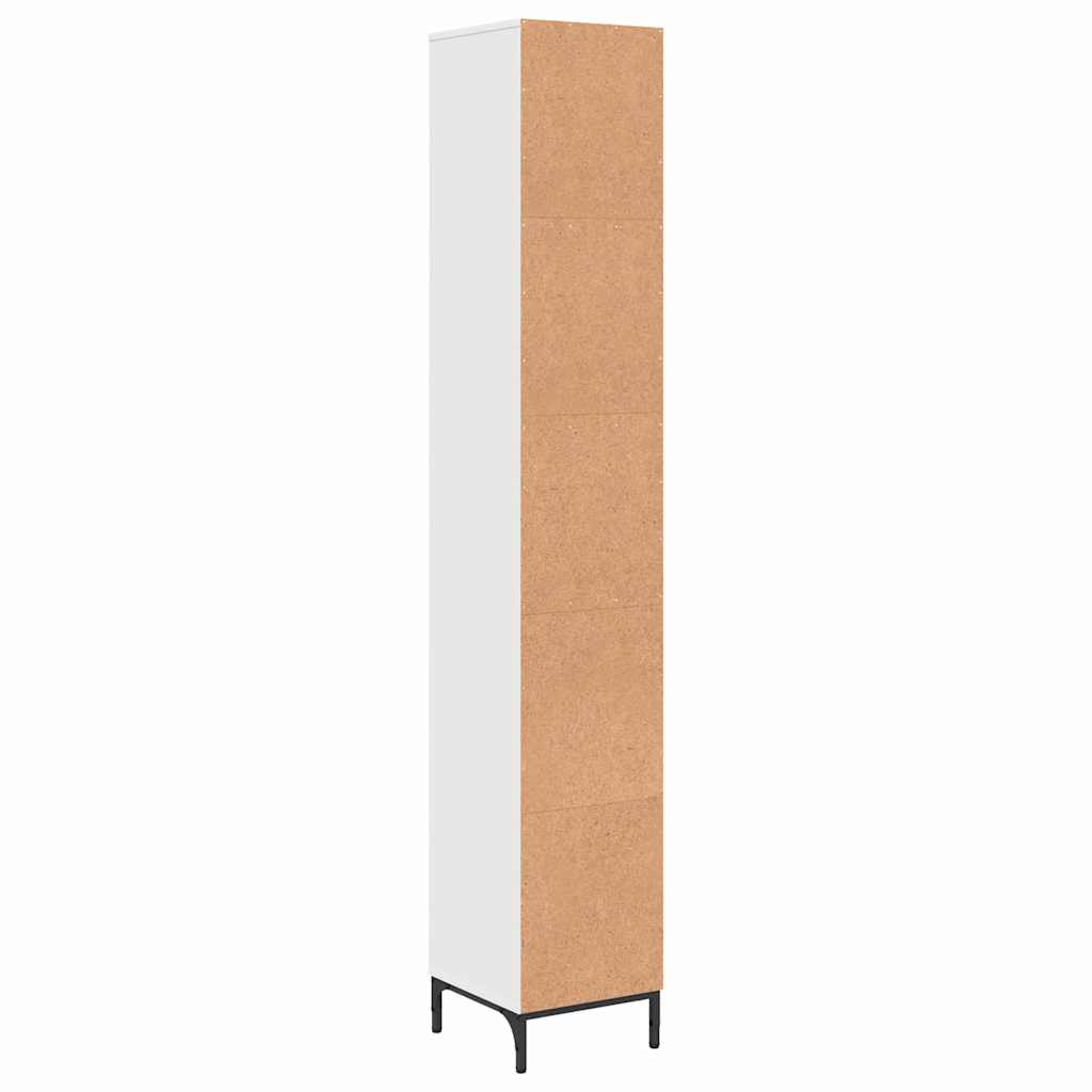 vidaXL Hoge badkamerkast met lade Wit 31.5 x 33 x 190 cm Bewerkt hout