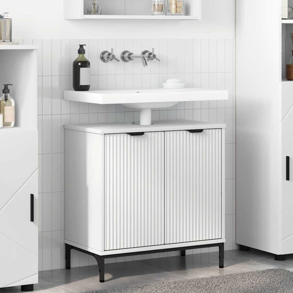 vidaXL Badkamertenk te kast Wit 60,5 x 33,5 x 61 cm Bewerkt hout