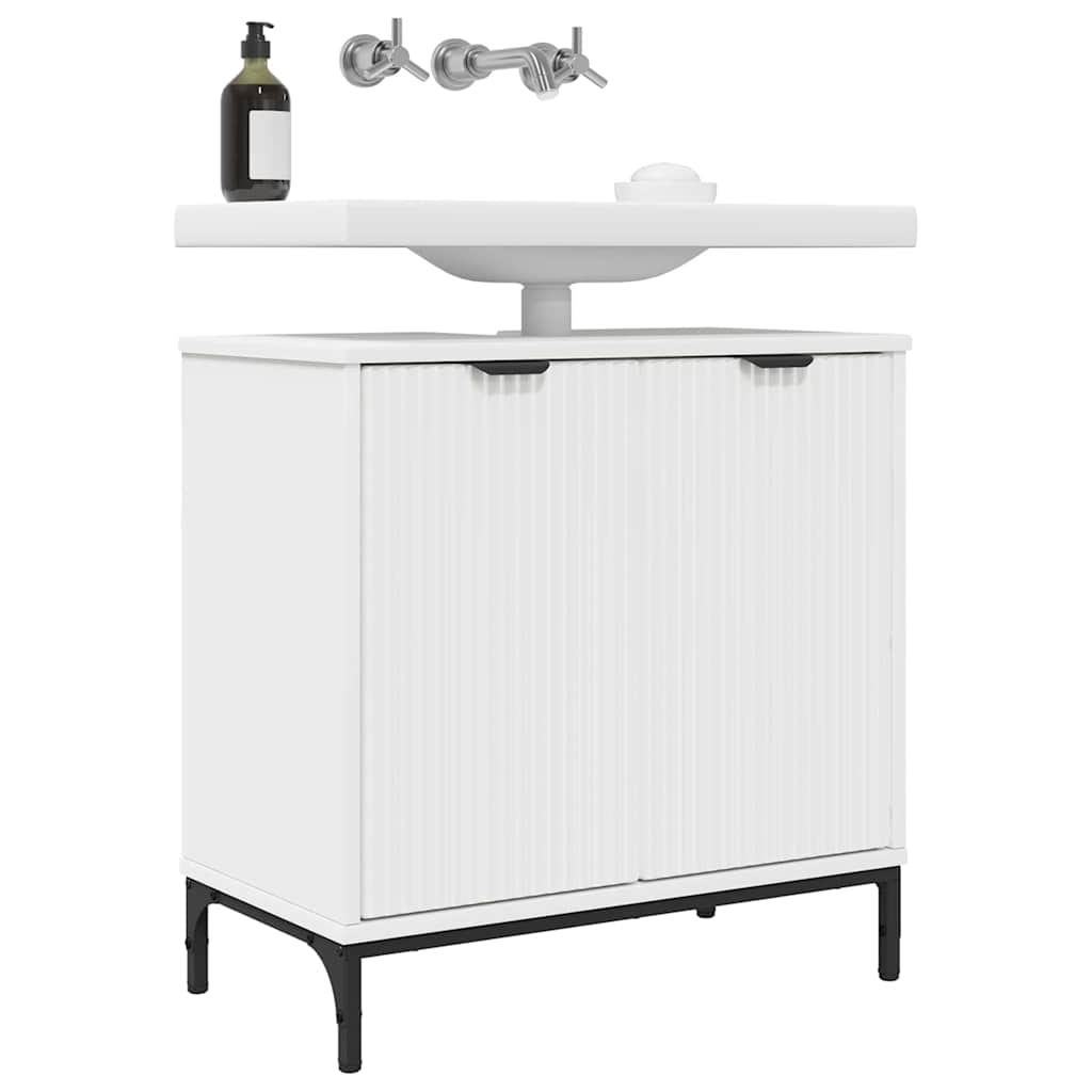 vidaXL Badkamertenk te kast Wit 60,5 x 33,5 x 61 cm Bewerkt hout