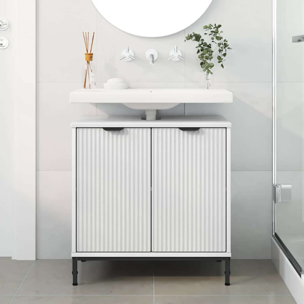 vidaXL Badkamertenk te kast Wit 60,5 x 33,5 x 61 cm Bewerkt hout