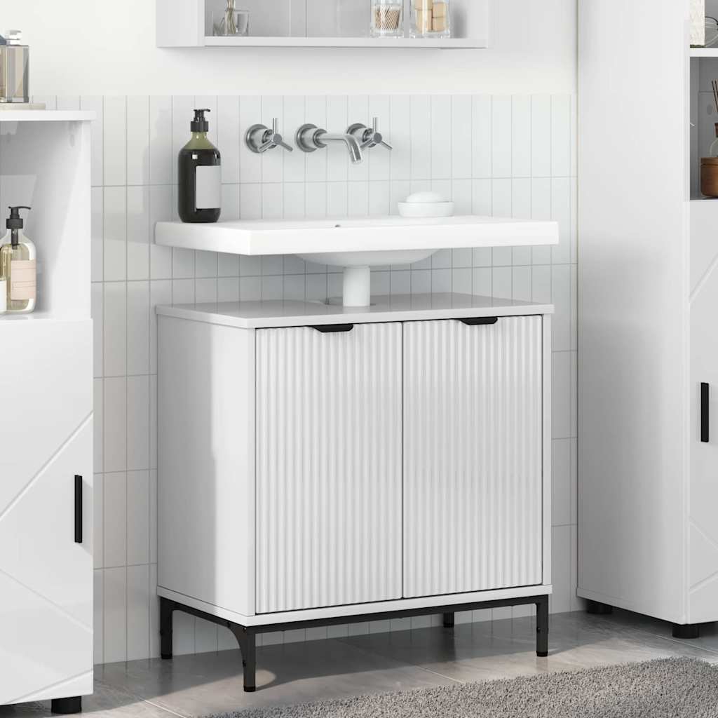 vidaXL Badkamertenk te kast Wit 60,5 x 33,5 x 61 cm Bewerkt hout