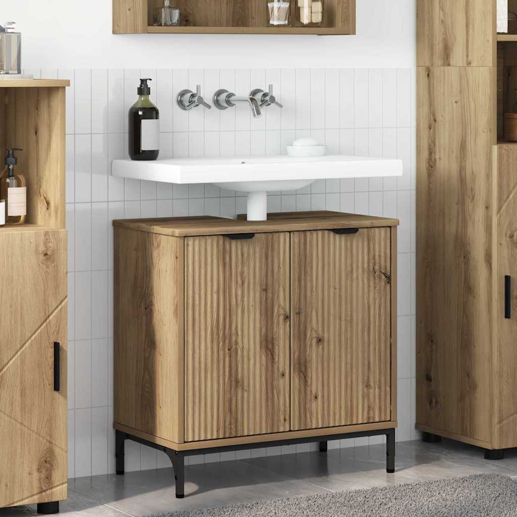 vidaXL Badkamertenk te kast Wit 60,5 x 33,5 x 61 cm Bewerkt hout