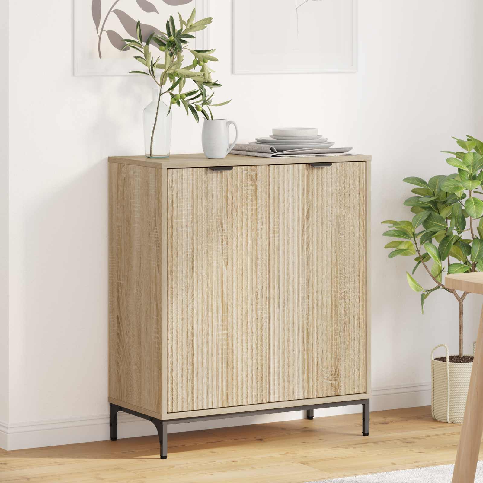 vidaXL Dressoir Wit 69.5 x 33 x 82 cm Bewerkt hout