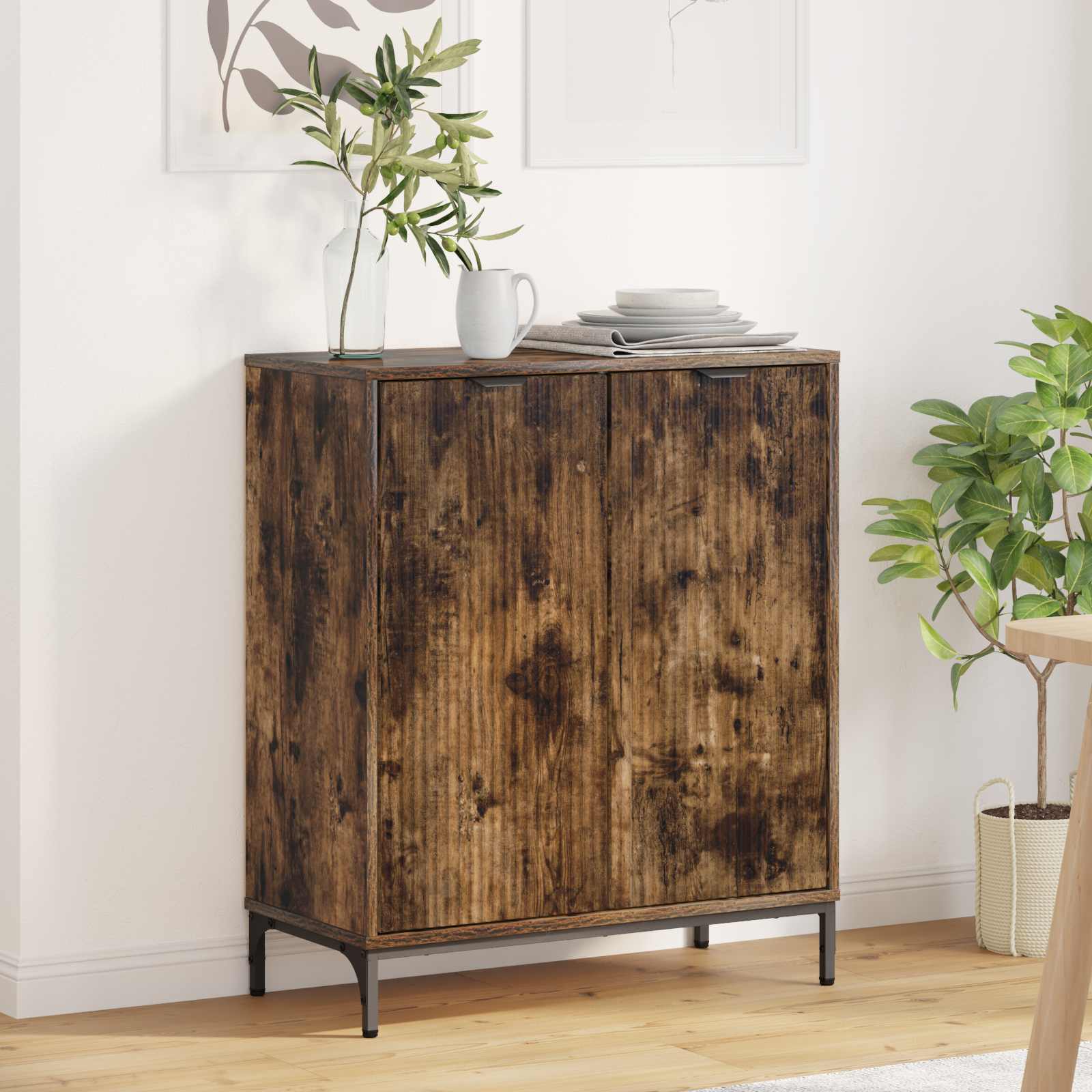 vidaXL Dressoir Wit 69.5 x 33 x 82 cm Bewerkt hout