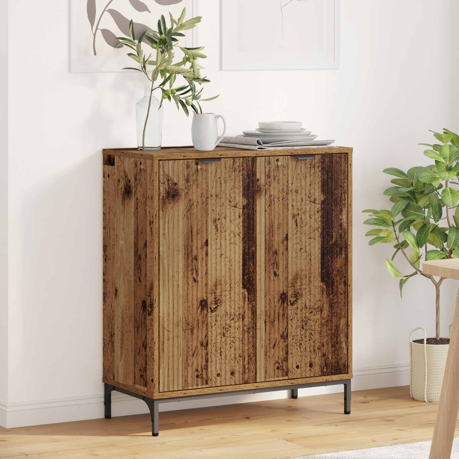 vidaXL Dressoir Wit 69.5 x 33 x 82 cm Bewerkt hout